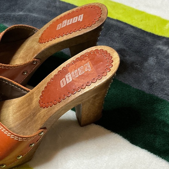 BONGO Women's Orange Leather Mules Size 7 - Picture 13 of 13
